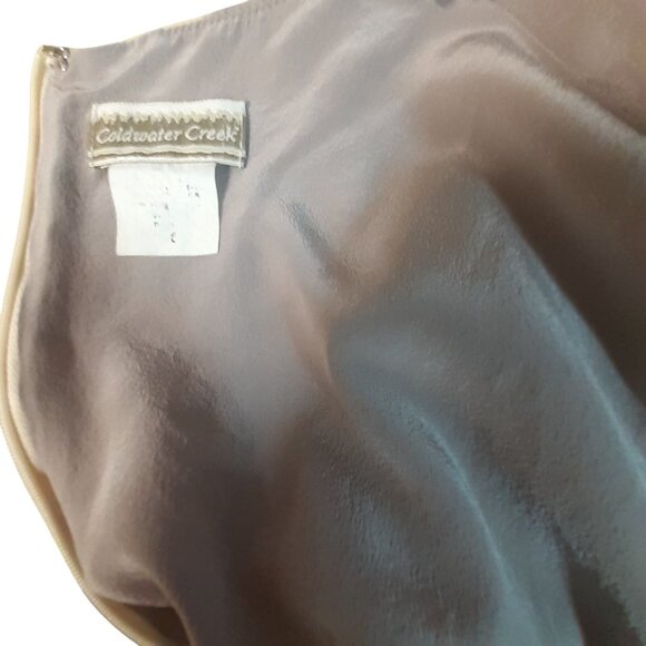 Vintage Coldwater Creek Womens Maxi Dress Floral Short Sleeve Lilac & Cream - Picture 3 of 6